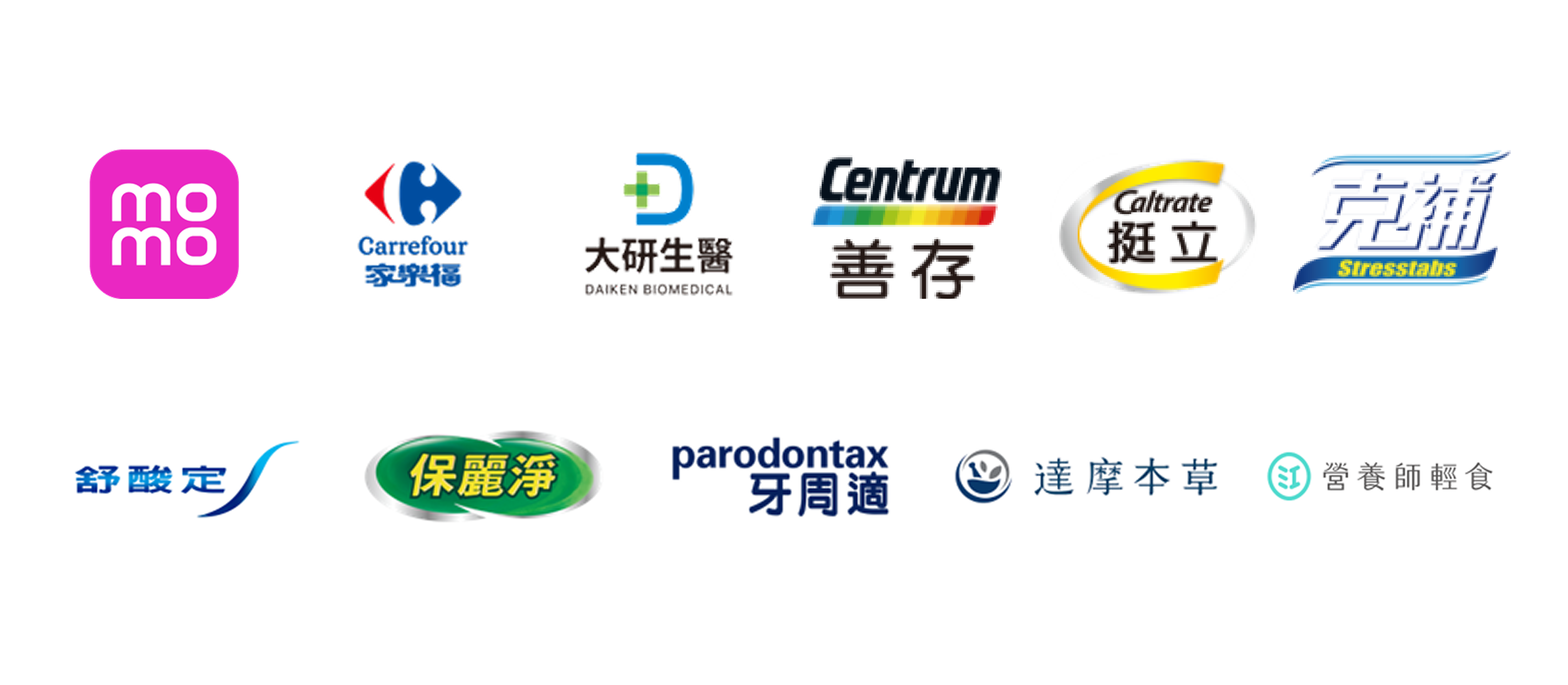 眾點客戶:momo、家樂福、大研生醫、善存、挺立等